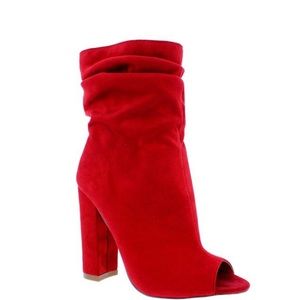Red ankle booties